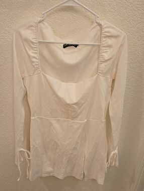 Finesse White Long Sleeve Mini Dress